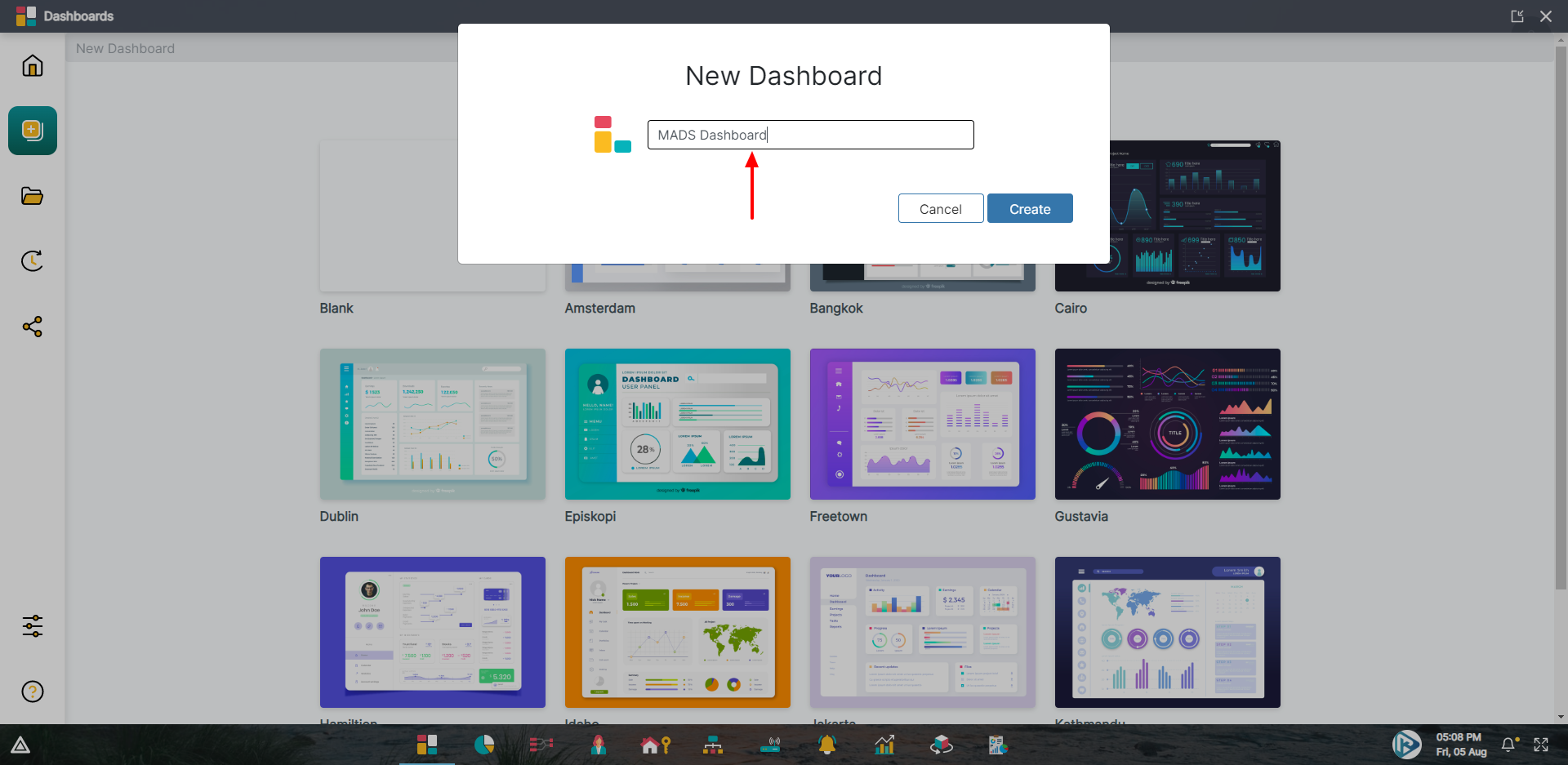 Dashboards app