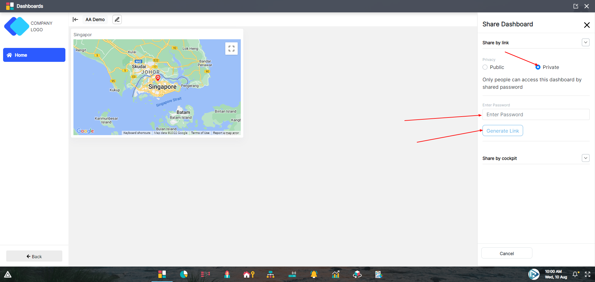Sharing Dashboard VFTES